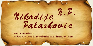 Nikodije Palasković vizit kartica